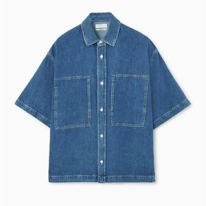 COS oversize short sleeve denim shirt